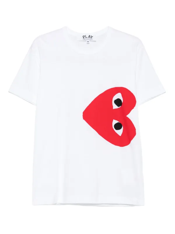 Comme Des Garçons Play Camiseta Com Logo De Coração | Branco