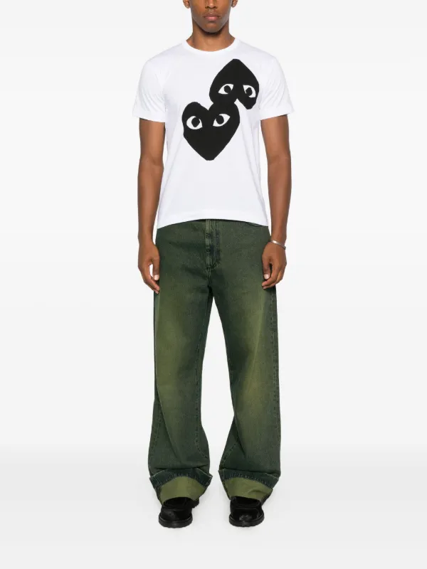 Comme Des Garçons Play Logo T-shirt | White | FARFETCH