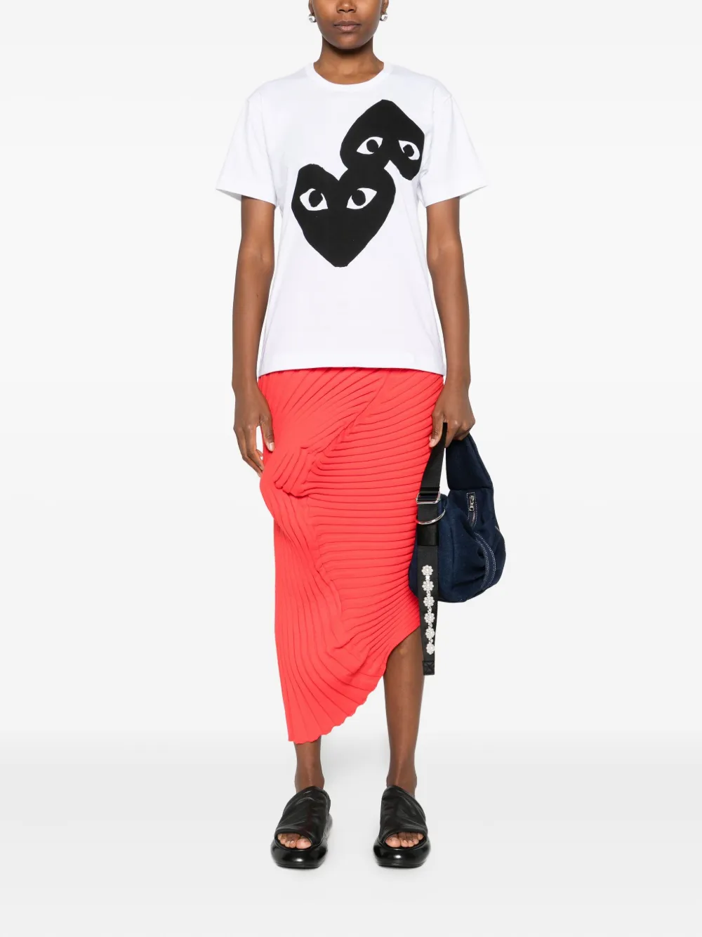 Comme Des Garçons Play Logo T-shirt In White