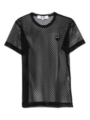 Black Comme Des Garçons mesh-panel T-shirt | Black | FARFETCH