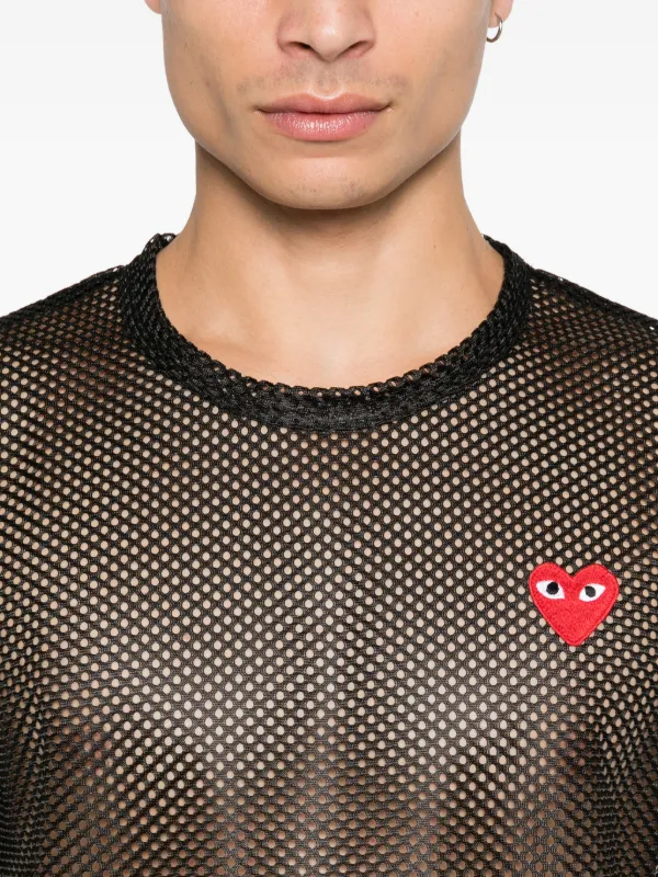 Comme Des Garçons Play メッシュ Tシャツ | グレー | FARFETCH JP