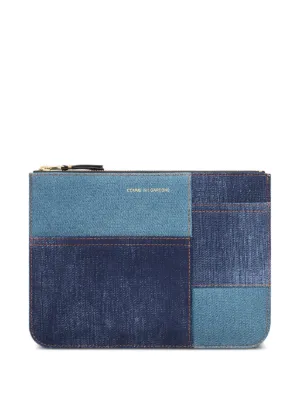 Comme Des Garçons Wallet Washed Leather zip-up Wallet | Blue