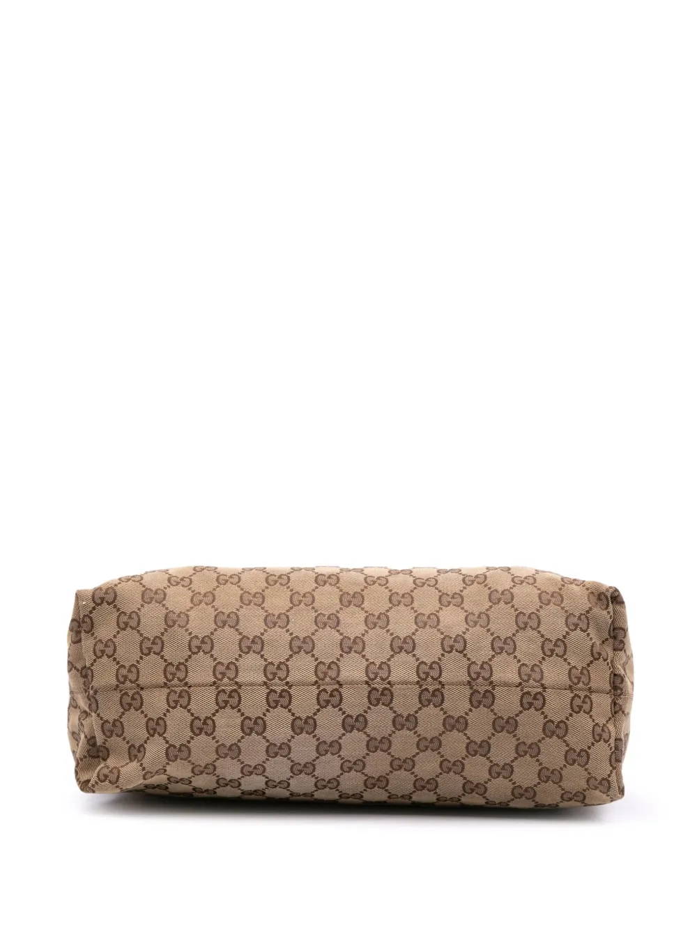 Pre-owned Gucci 2016-2025 Medium Gg Canvas Icon Bit Satchel In Brown