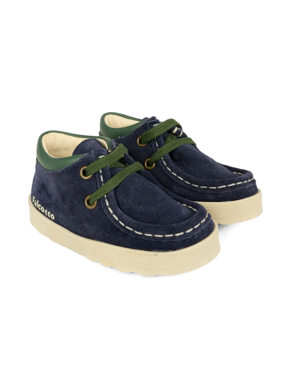 Falcotto suede leather lace-up shoes Blue