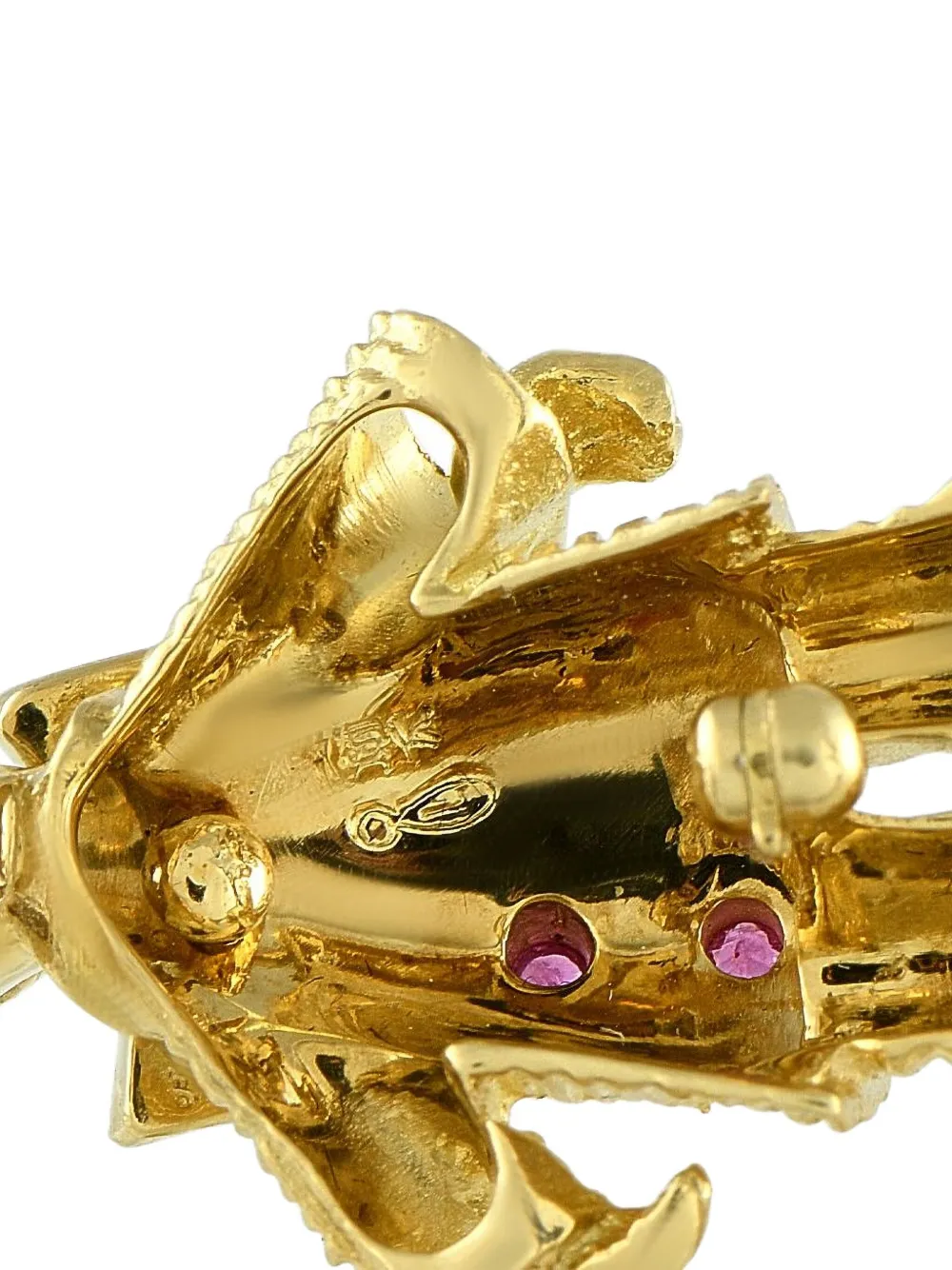 Pre-owned Peter Lindeman 18k Yellow Gold Clown Multi-stone Brooch