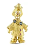 Peter Lindeman 18K yellow gold Clown multi-stone brooch