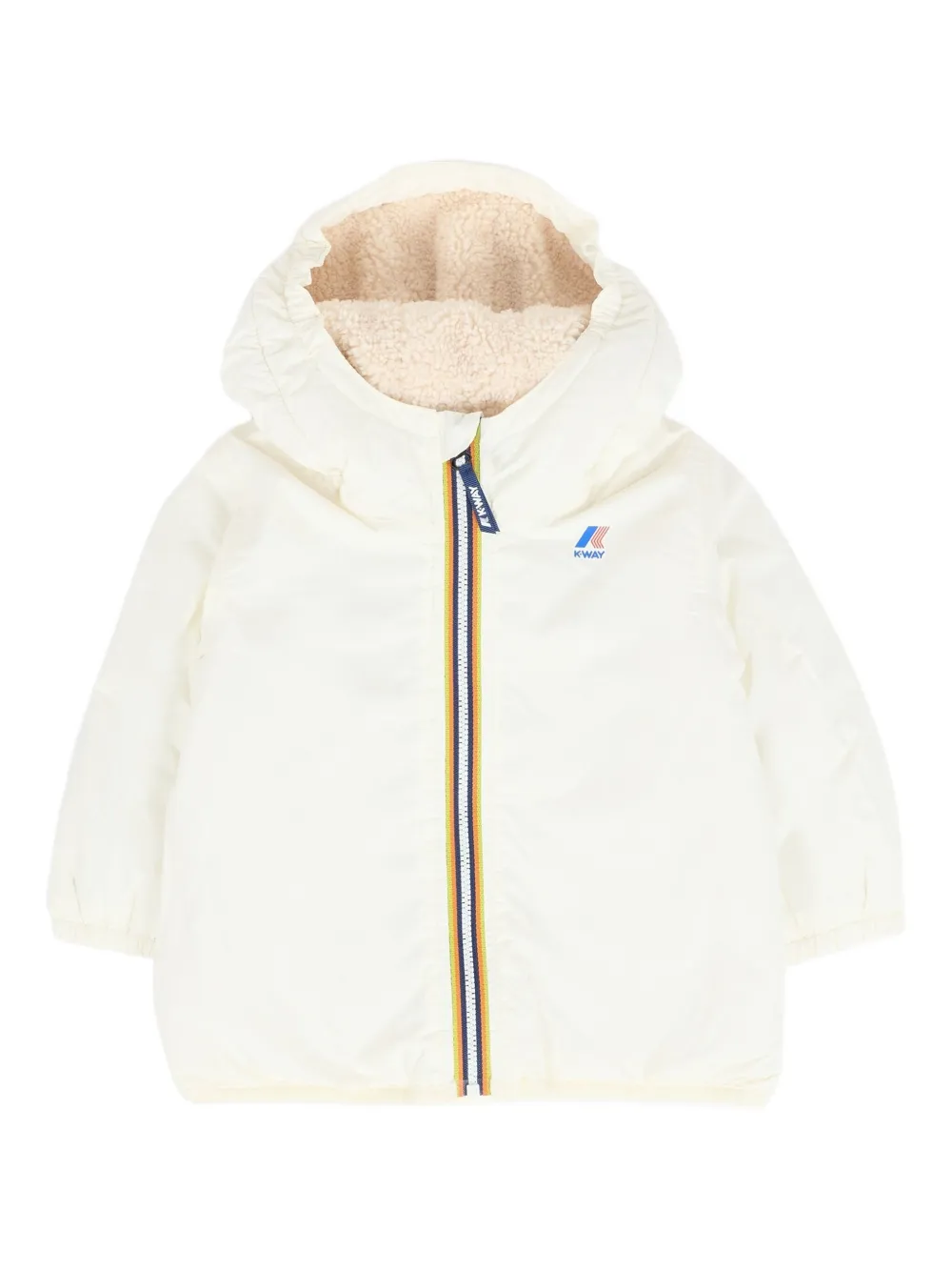K Way Kids hooded zip-up jacket Wit