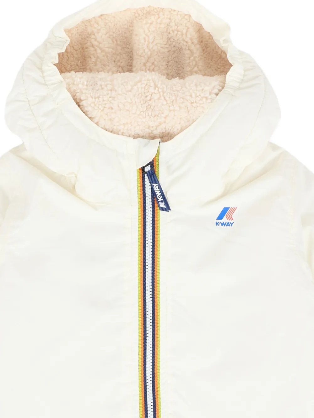 K Way Kids hooded zip-up jacket Wit