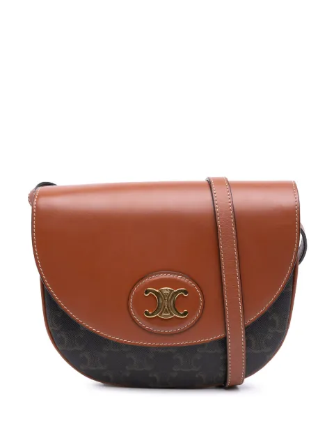 Céline Pre-Owned 2020 Triomphe Coated Canvas and Calfskin Besace crossbody bag