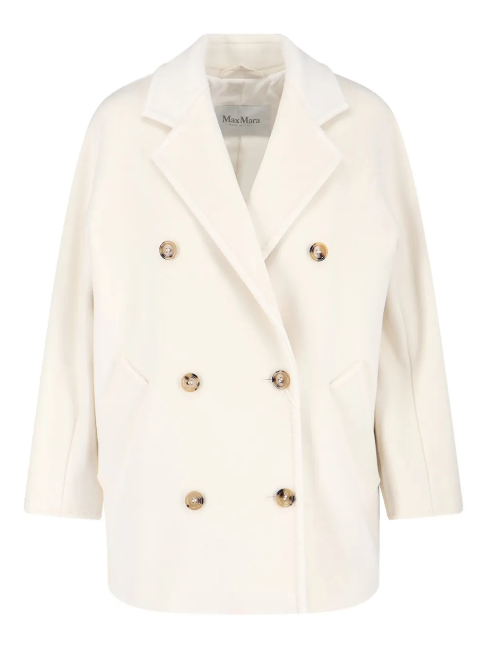 Max Mara double-breasted button coat Wit