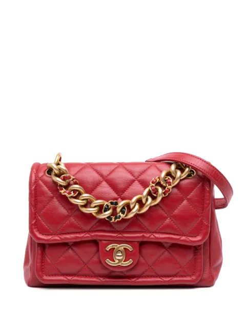 CHANEL Pre-Owned 2019 Small Quilted Lambskin Chain Link Flap satchel