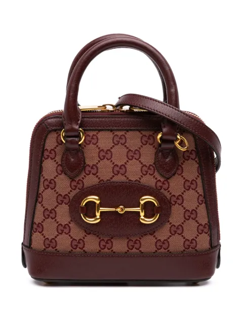 Gucci Pre-Owned 2016-2025 Mini GG Supreme Horsebit 1955 Top Handle Bag satchel