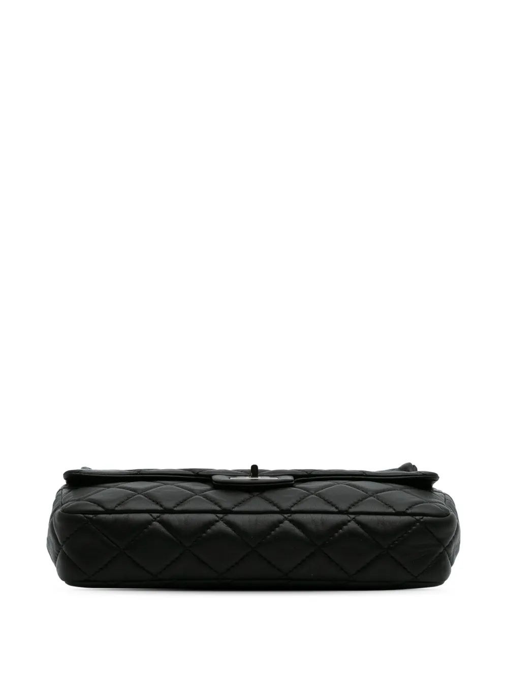 Pre-owned Chanel 2011 Reissue 2.55 Metallic Lambskin Roll Clutch Bag In Black