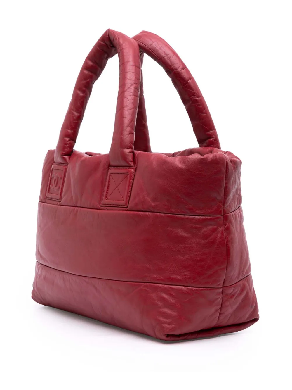 Pre-owned Chanel 2009-2010 Medium Lambskin Coco Cocoon Tote Bag In Red