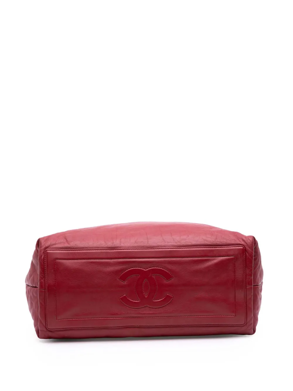 Pre-owned Chanel 2009-2010 Medium Lambskin Coco Cocoon Tote Bag In Red