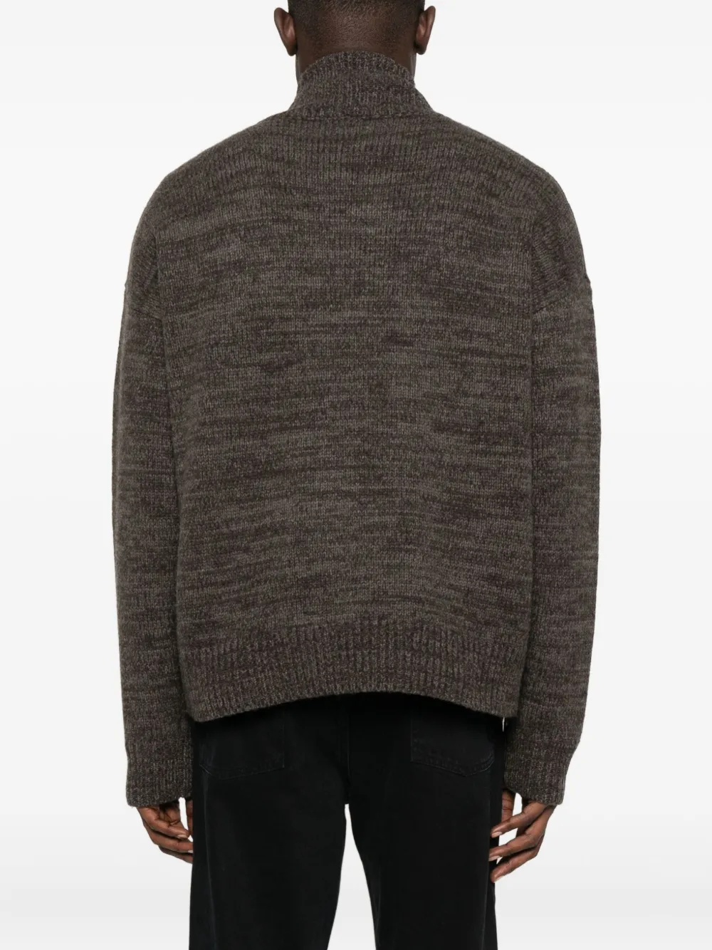Etudes Studio Funnel-neck Logo Sweater In Brown