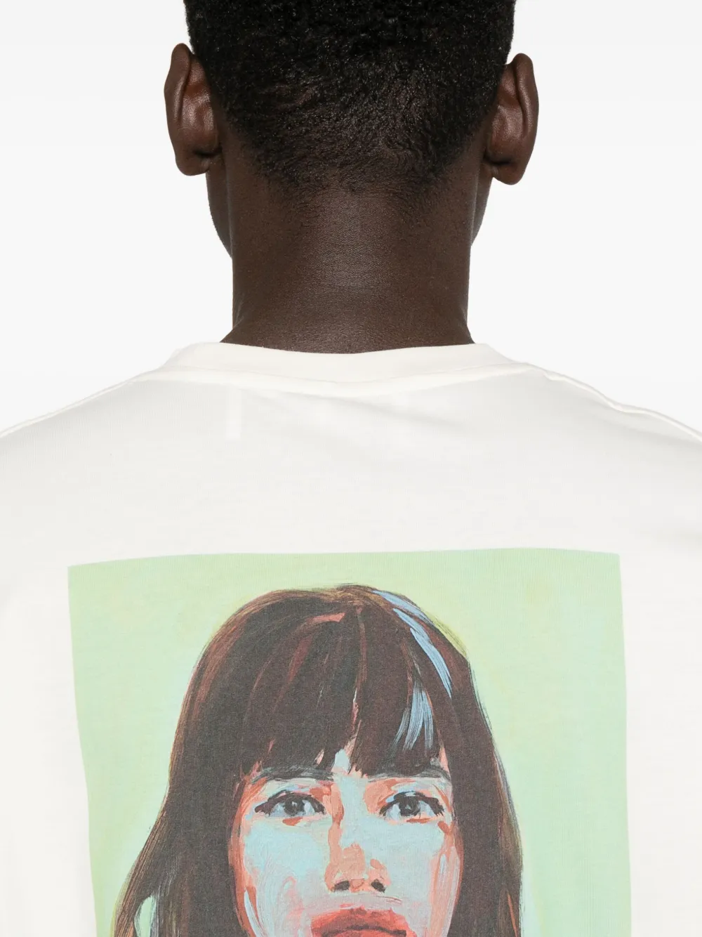 Etudes Studio Long-sleeve Portrait-print T-shirt In White
