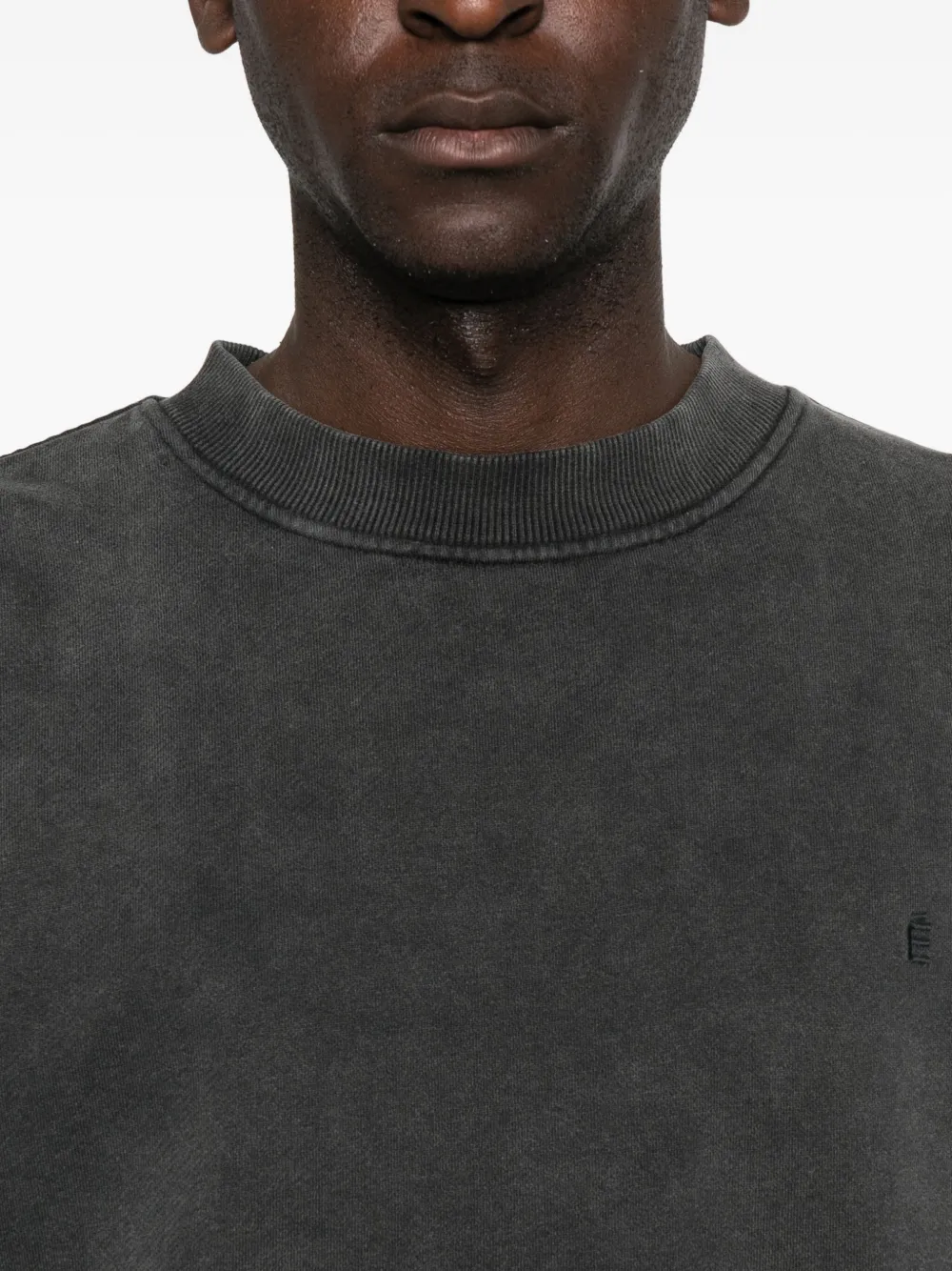 Etudes Studio É Crew-neck Washed-effect Sweatshirt In Gray