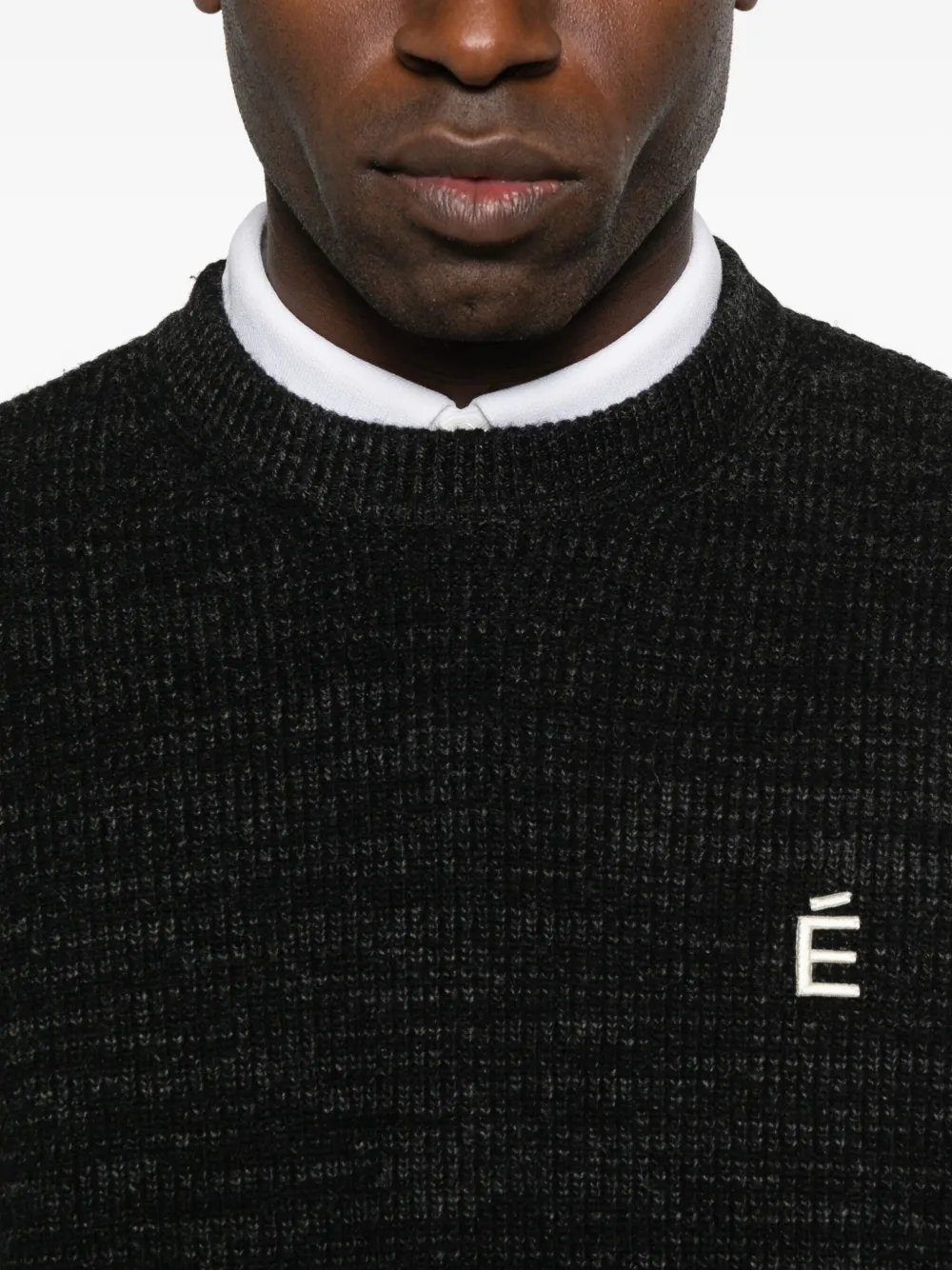 Etudes Studio Logo-embroidered Round-neck Sweater In Black