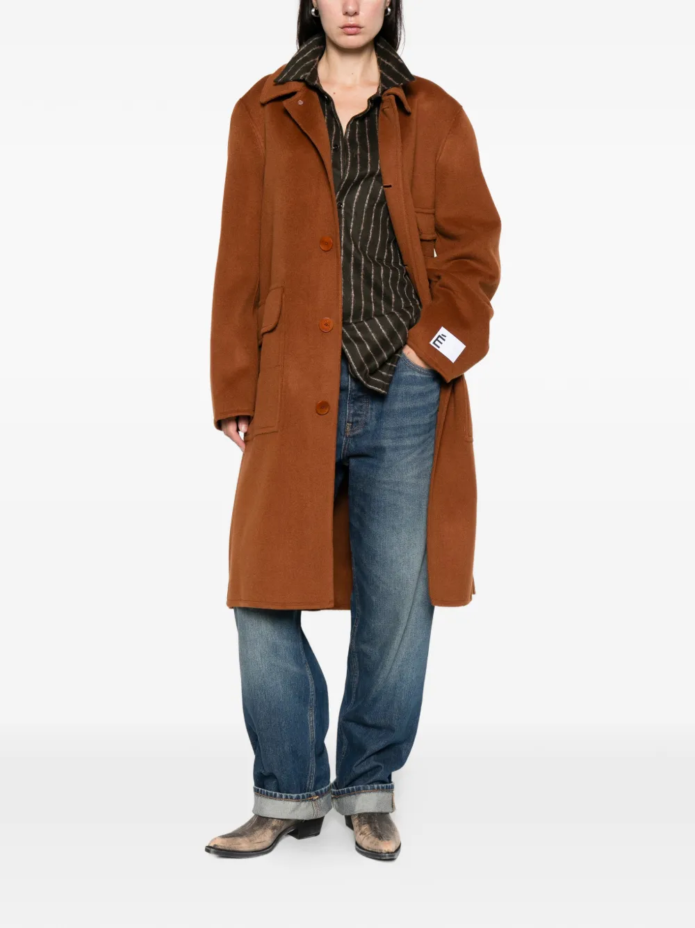 Etudes Studio Button-up Wool Coat In Brown