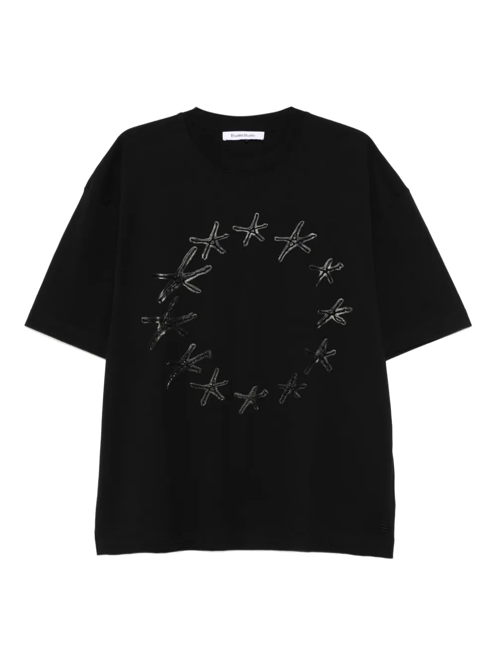 Études Studio starfish-print cotton T-shirt | Black | Image 1