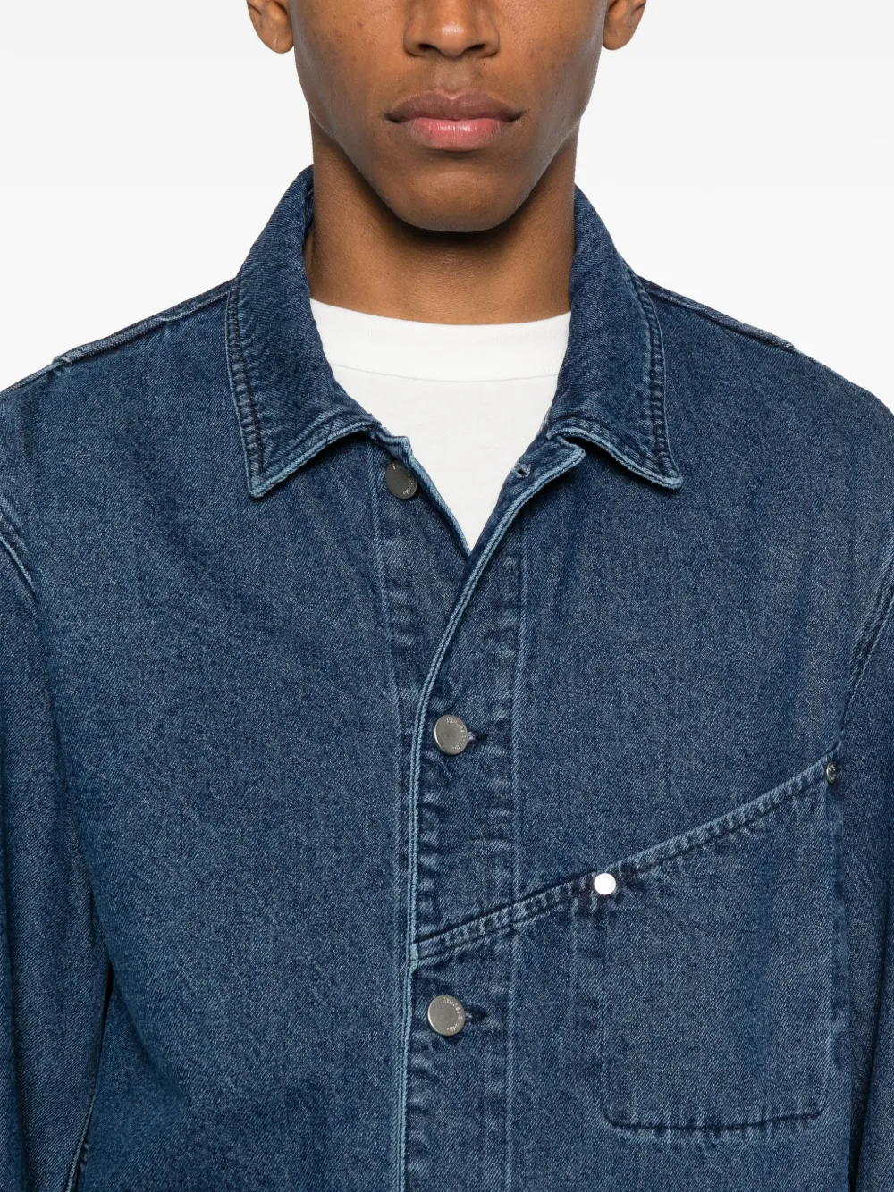 Etudes Studio Pocket Denim Worker Jacket In Blue