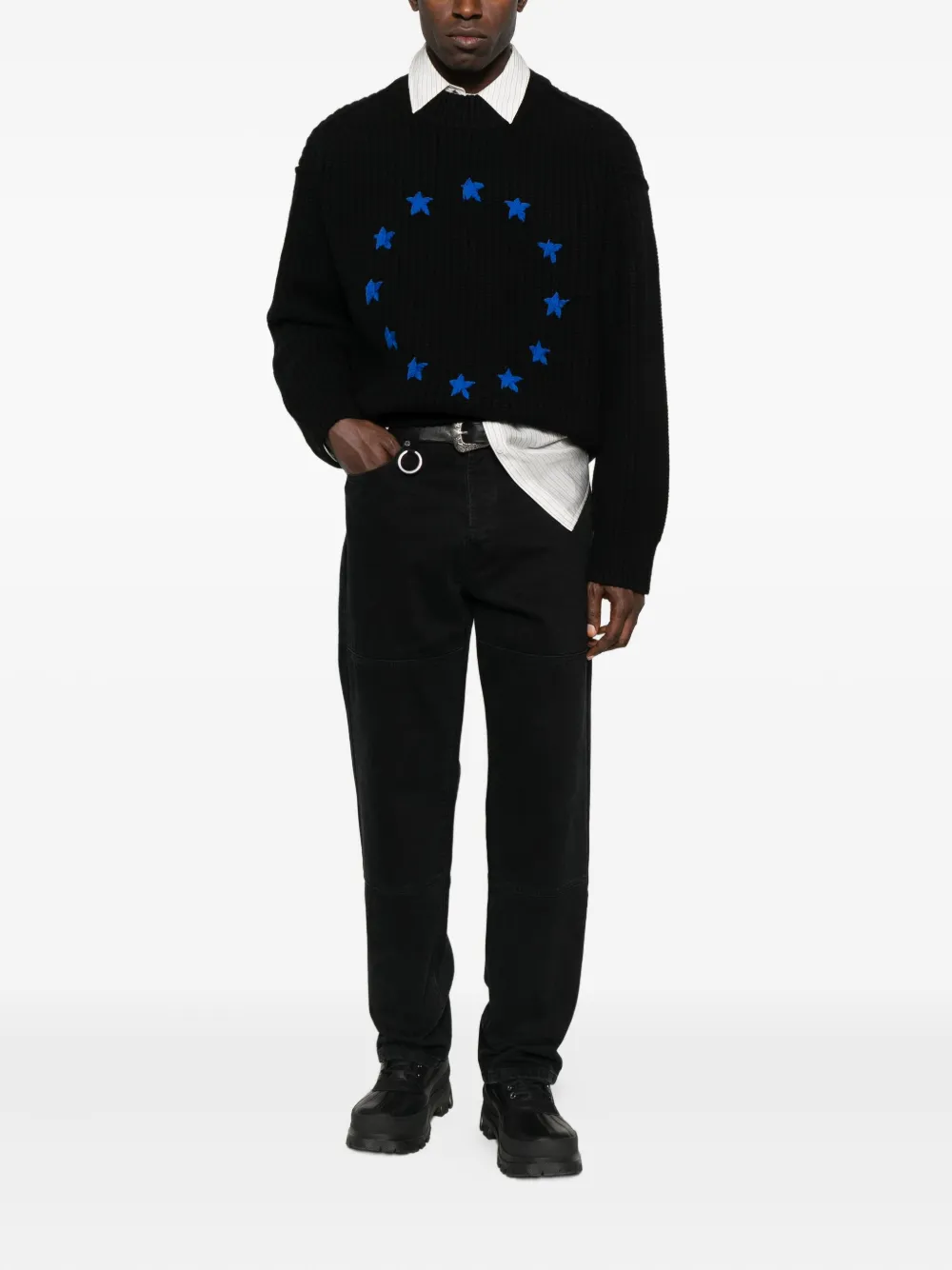 Etudes Studio Europa Ribbed Star-embellished Sweater In Multi