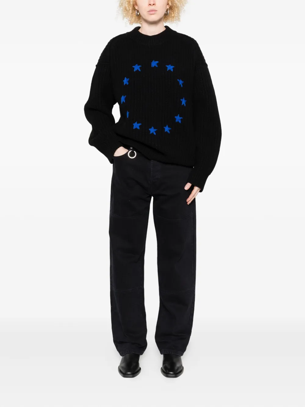 Etudes Studio Europa Ribbed Star-embellished Sweater In Multi
