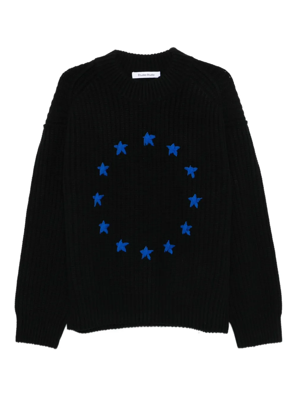 Études Studio Europa ribbed star-embellished sweater | Black | Image 1