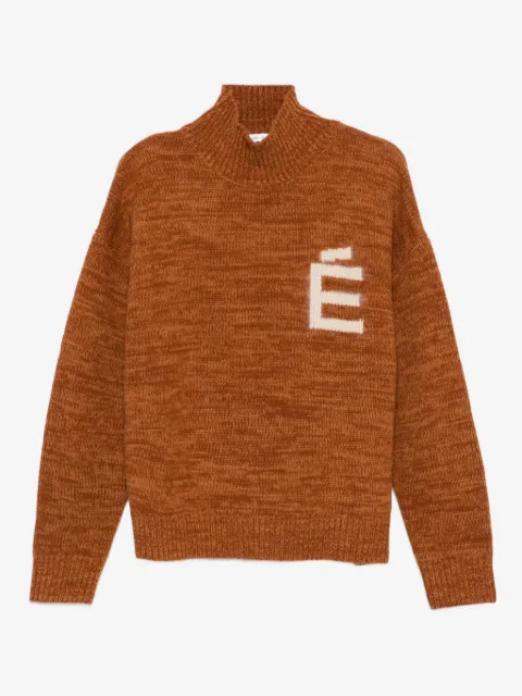 Études Studio Bestickter Pullover mit Stehkragen