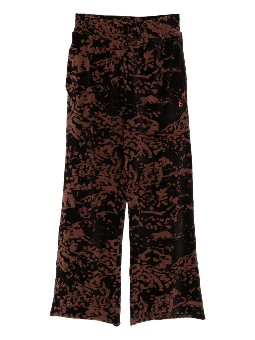 Études Studio abstract-print velour trousers | Brown | Image 1