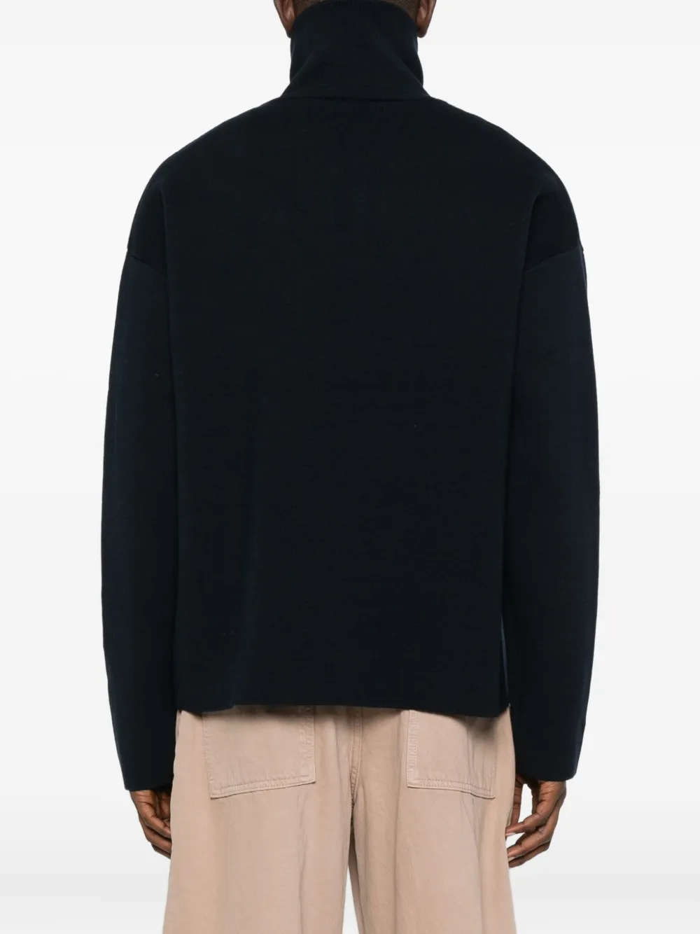 Etudes Studio Half-zip Knitted Sweater In Blue