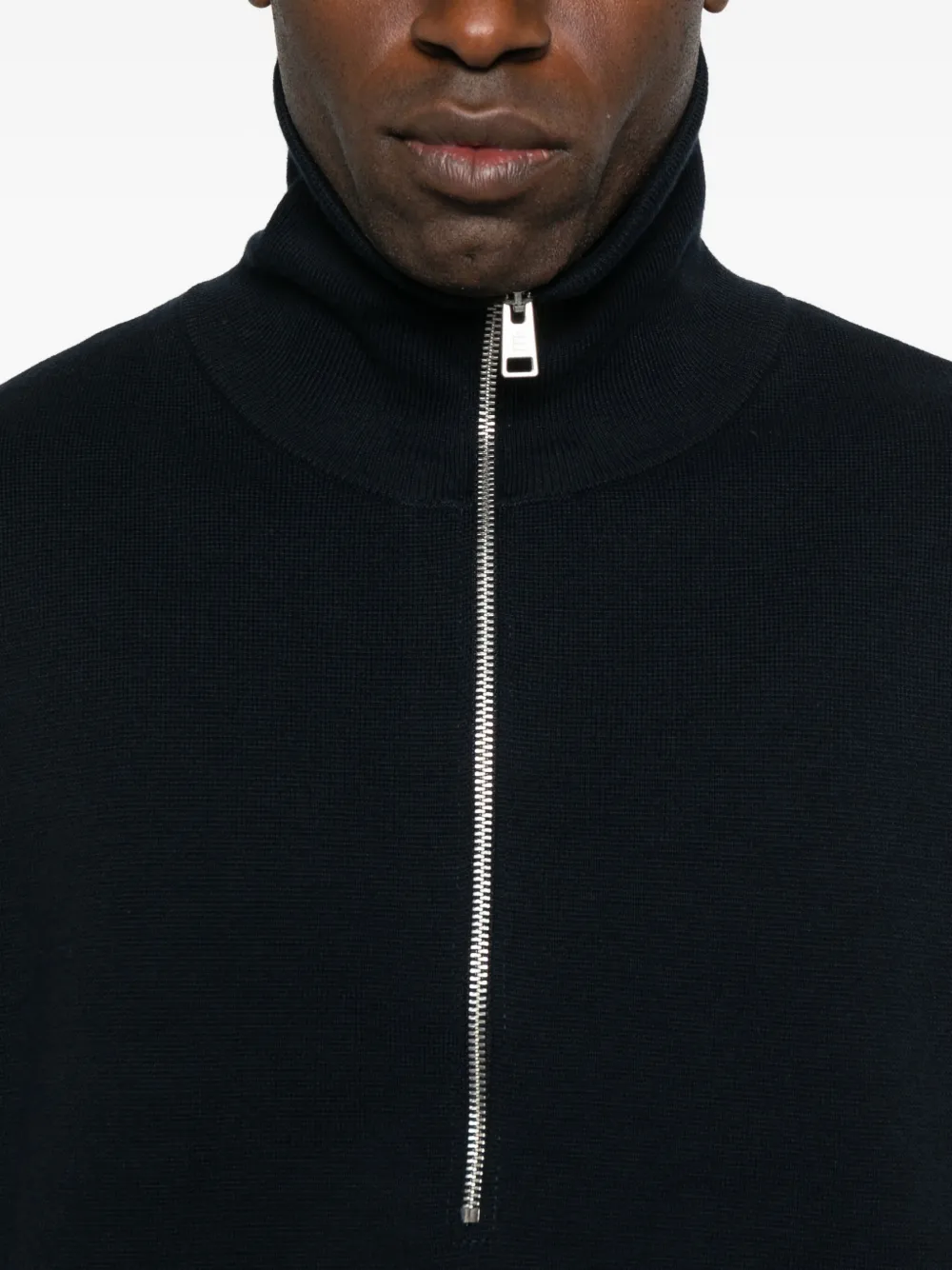 Etudes Studio Half-zip Knitted Sweater In Blue