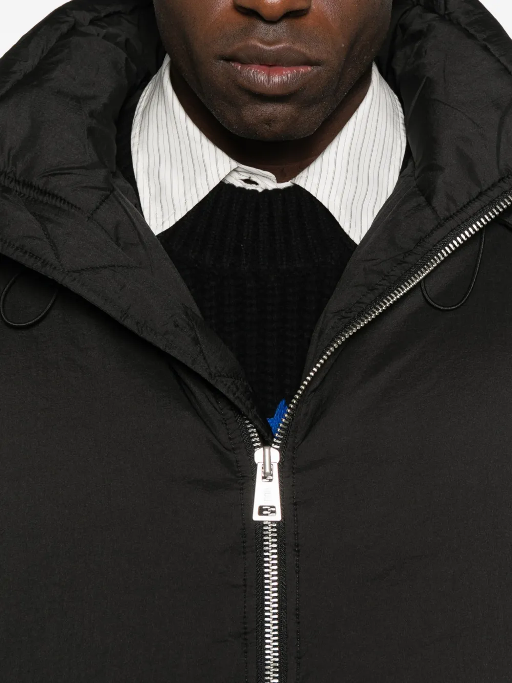 Etudes Studio Hooded Zip-front Jacket In Black