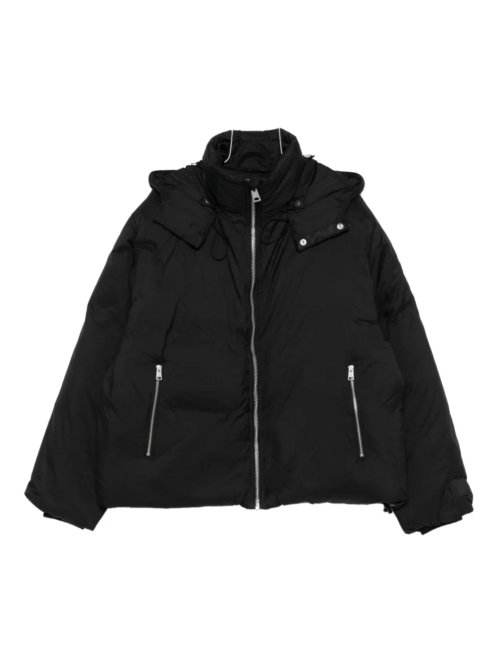 Etudes Studio Hooded Zip-front Jacket In Black