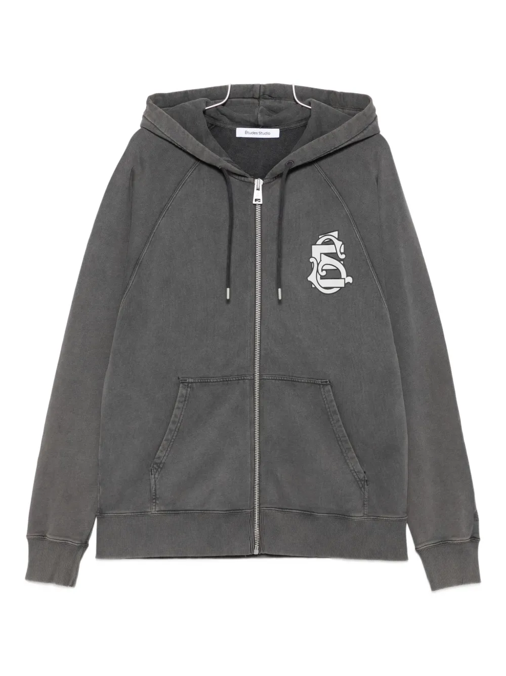 Etudes Studio Logo-print Zip-up Hoodie In Gray