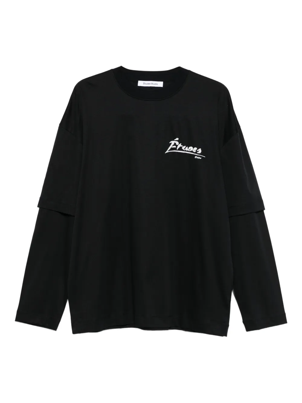 Etudes Studio Double-sleeves Cotton T-shirt In Black
