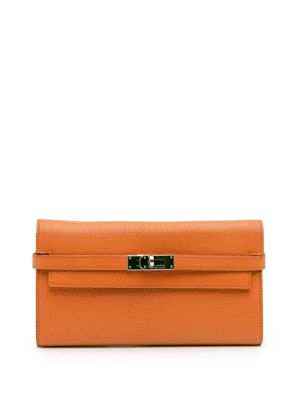 Hermès Pre-Owned 2013 シェーブル ミゾール ケリー ロングウォレット 長財布 - オレンジ Hermès Pre-Owned 2013 シェーブル ミゾール ケリー ロングウォレット 長財布 - オレンジ