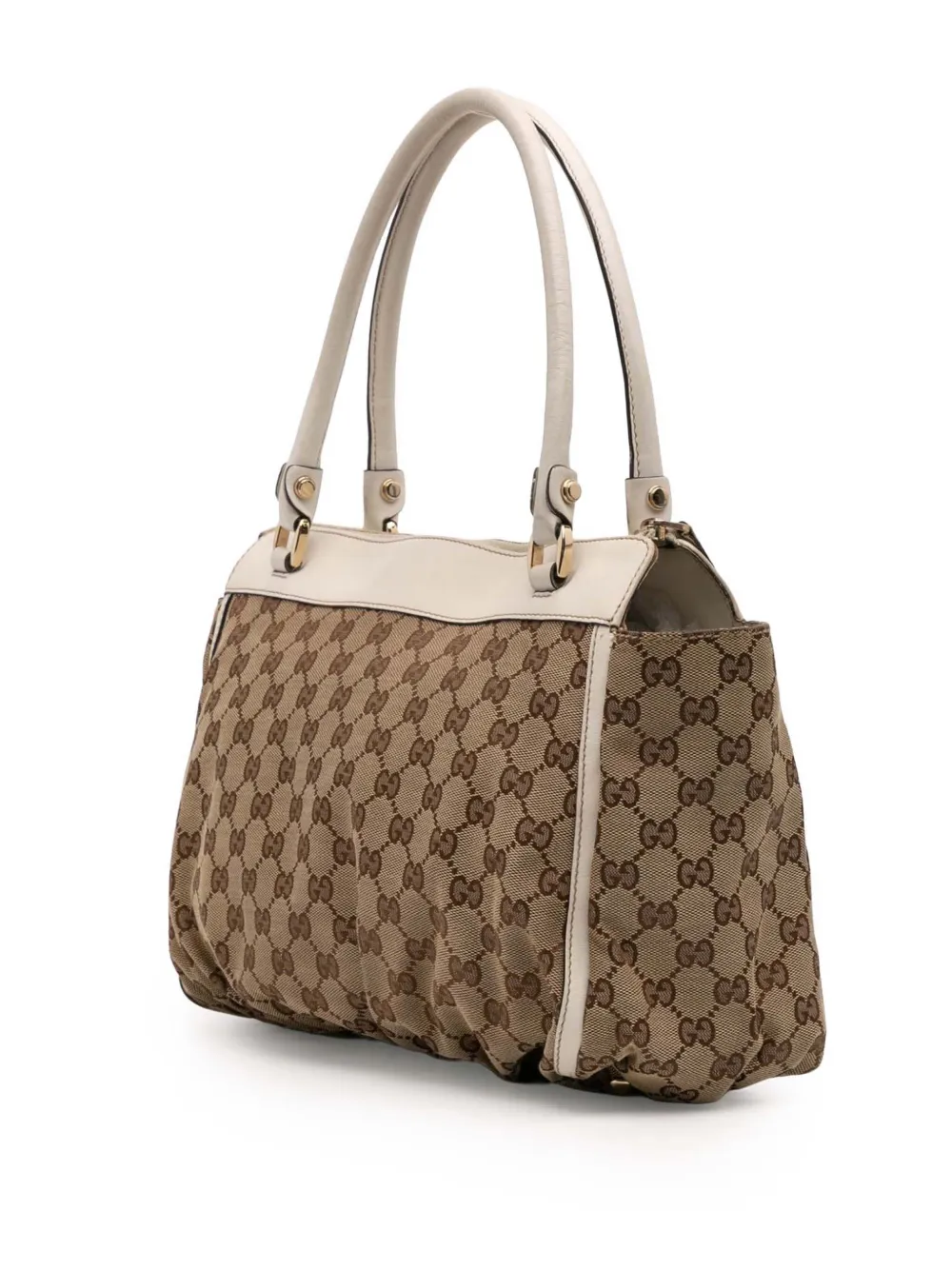 Pre-owned Gucci 2016-2025 Gg Canvas Abbey D Ring Tote Bag In Brown