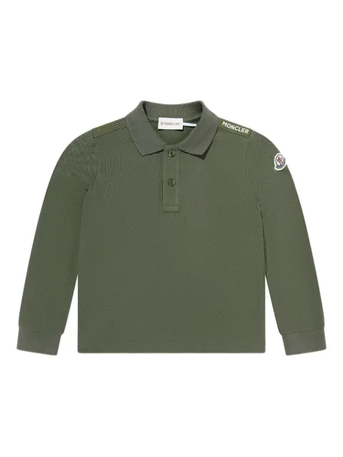 Moncler Enfant logo-patch long-sleeve polo shirt