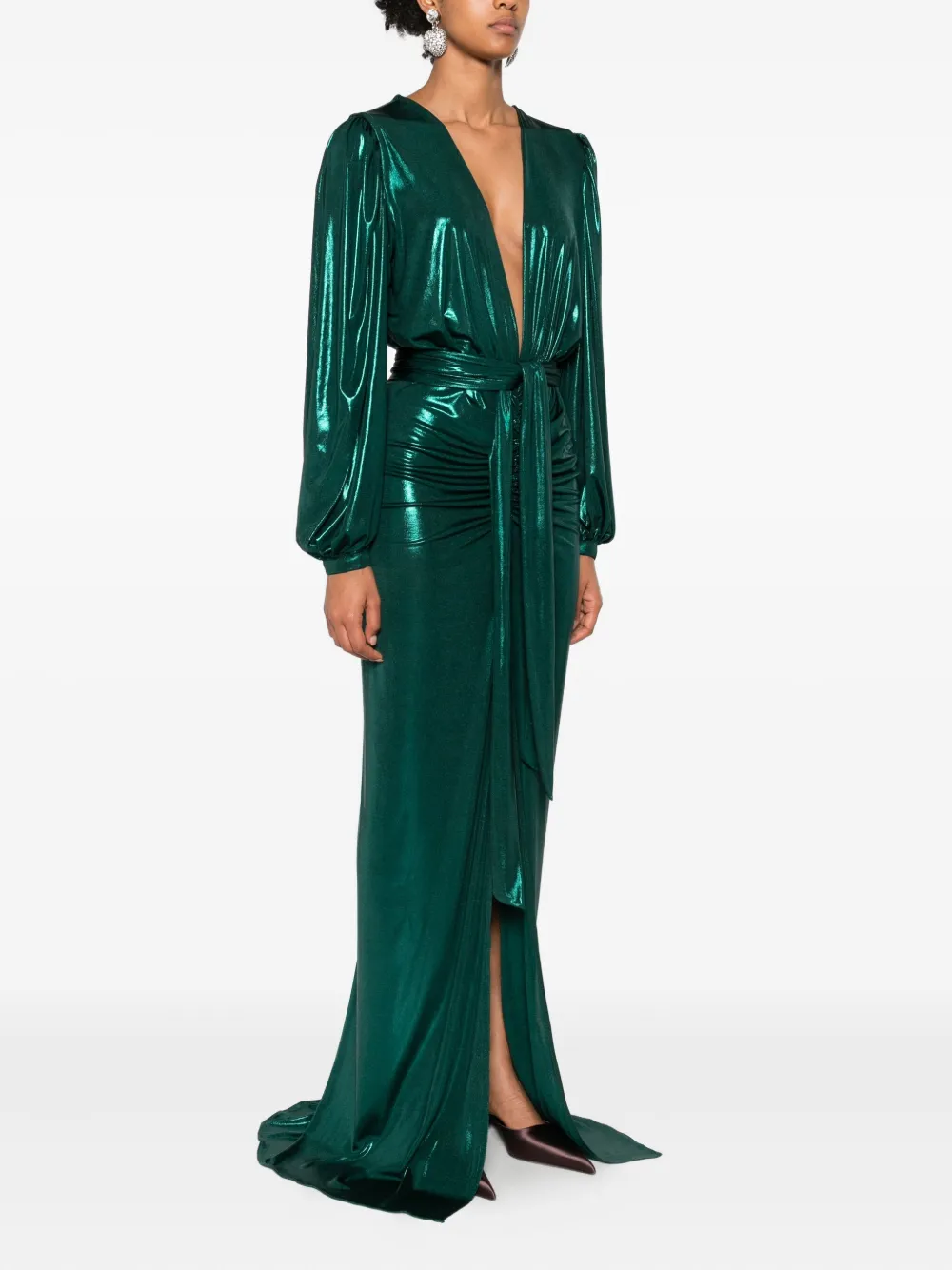 MIAU by Clara Rotescu Maxi-jurk met V-hals Groen