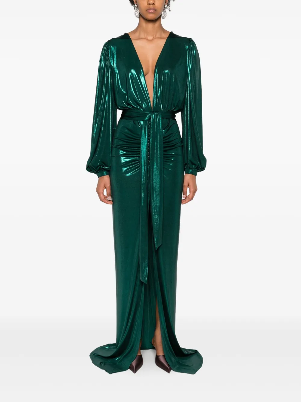 MIAU by Clara Rotescu Maxi-jurk met V-hals - Groen