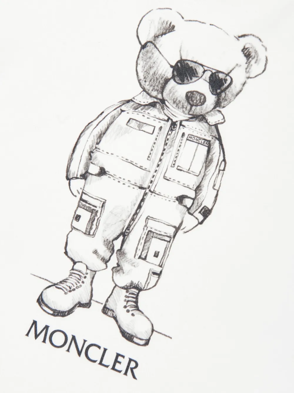 Moncler Enfant T-shirt met beerprint en logopatch Wit