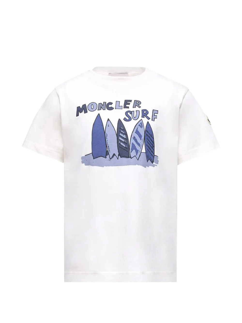 Moncler Enfant T-shirt met logopatch en surfprint Wit