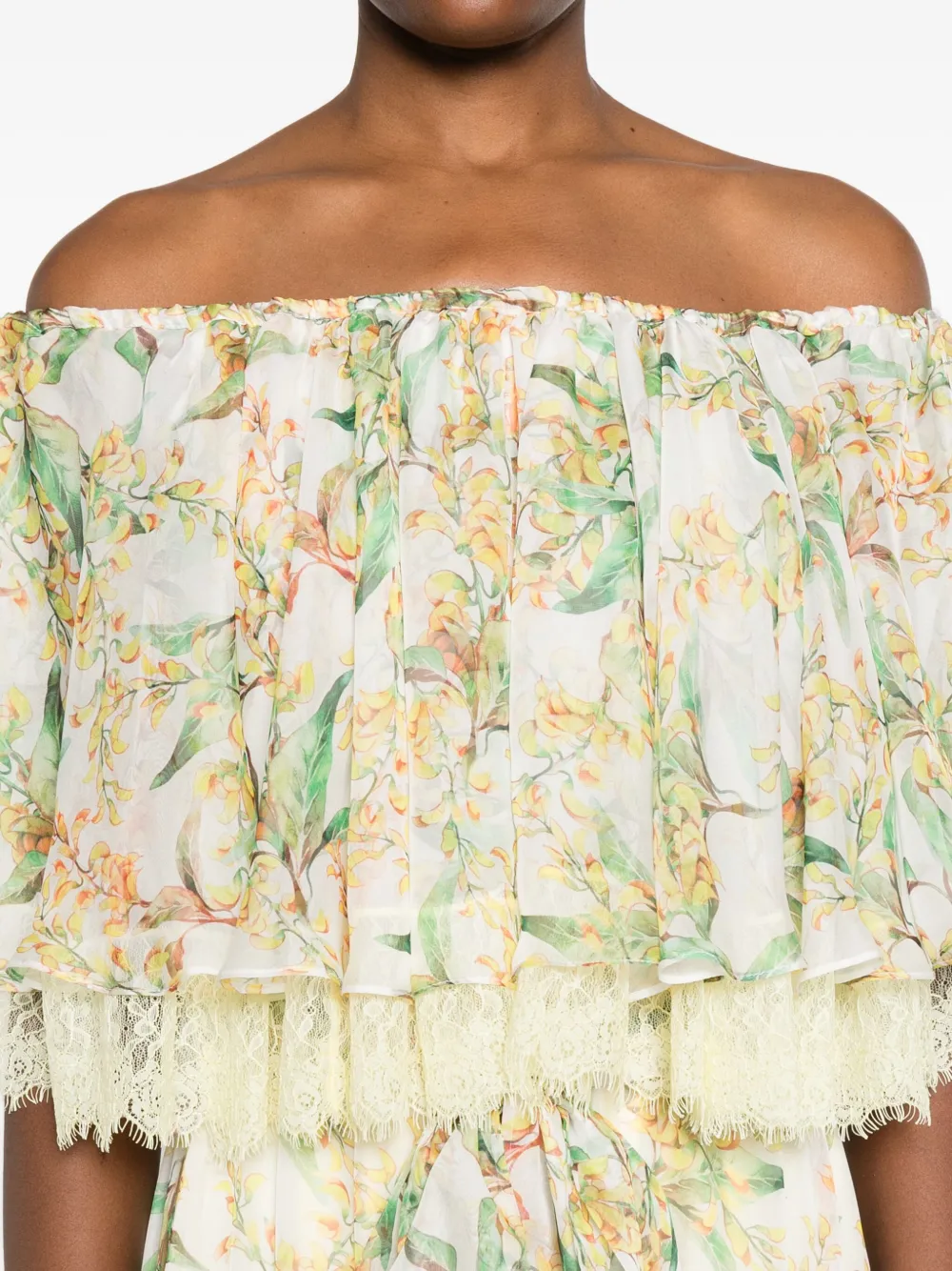 MIAU by Clara Rotescu Maxi-jurk met bloemenprint Geel