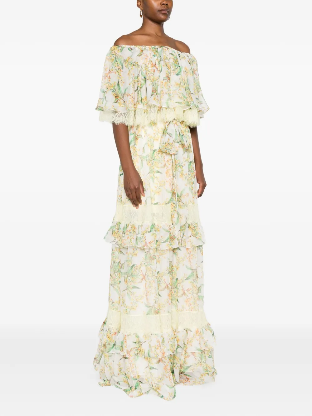 MIAU by Clara Rotescu Maxi-jurk met bloemenprint Geel