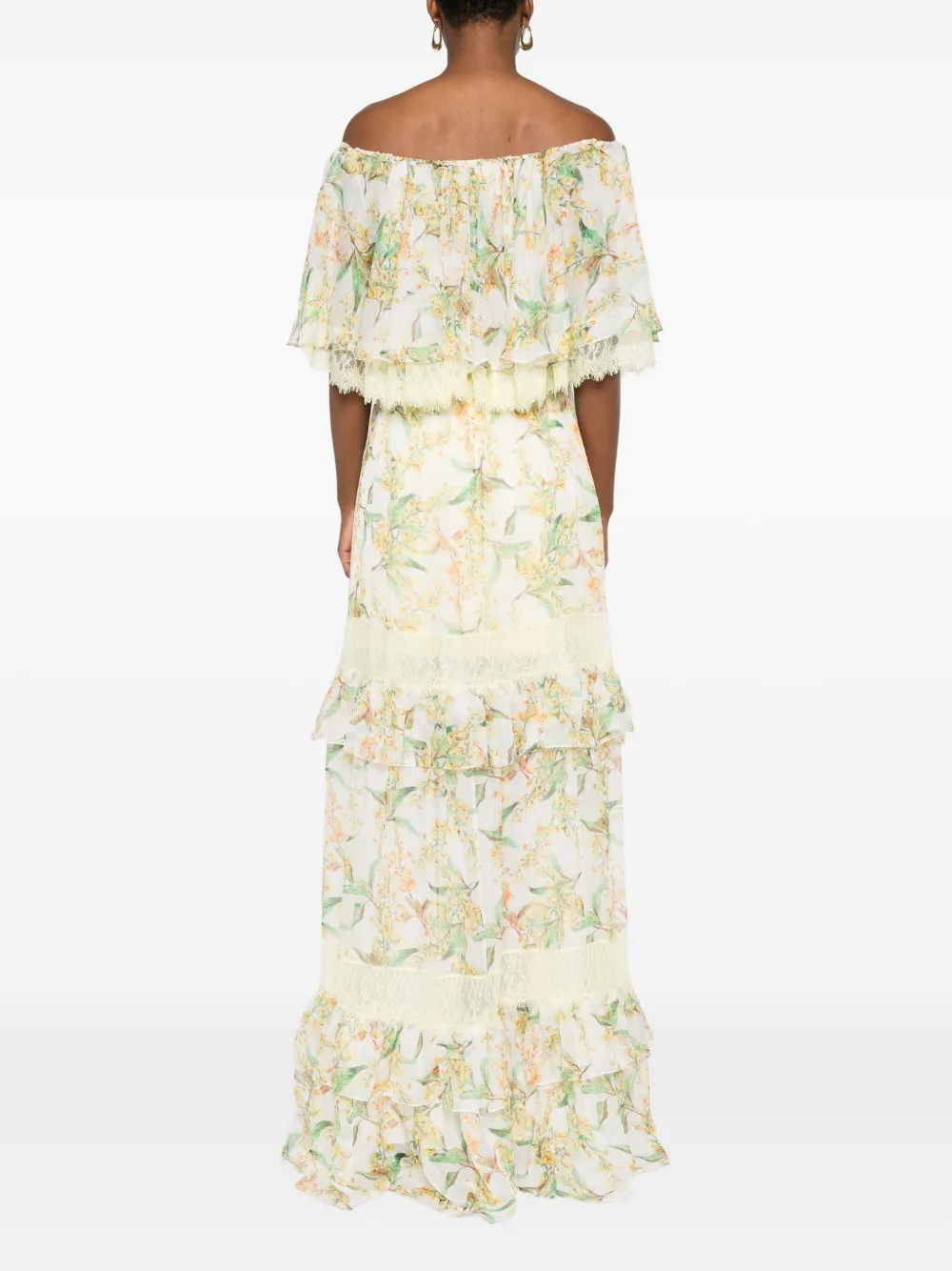 MIAU by Clara Rotescu Maxi-jurk met bloemenprint Geel