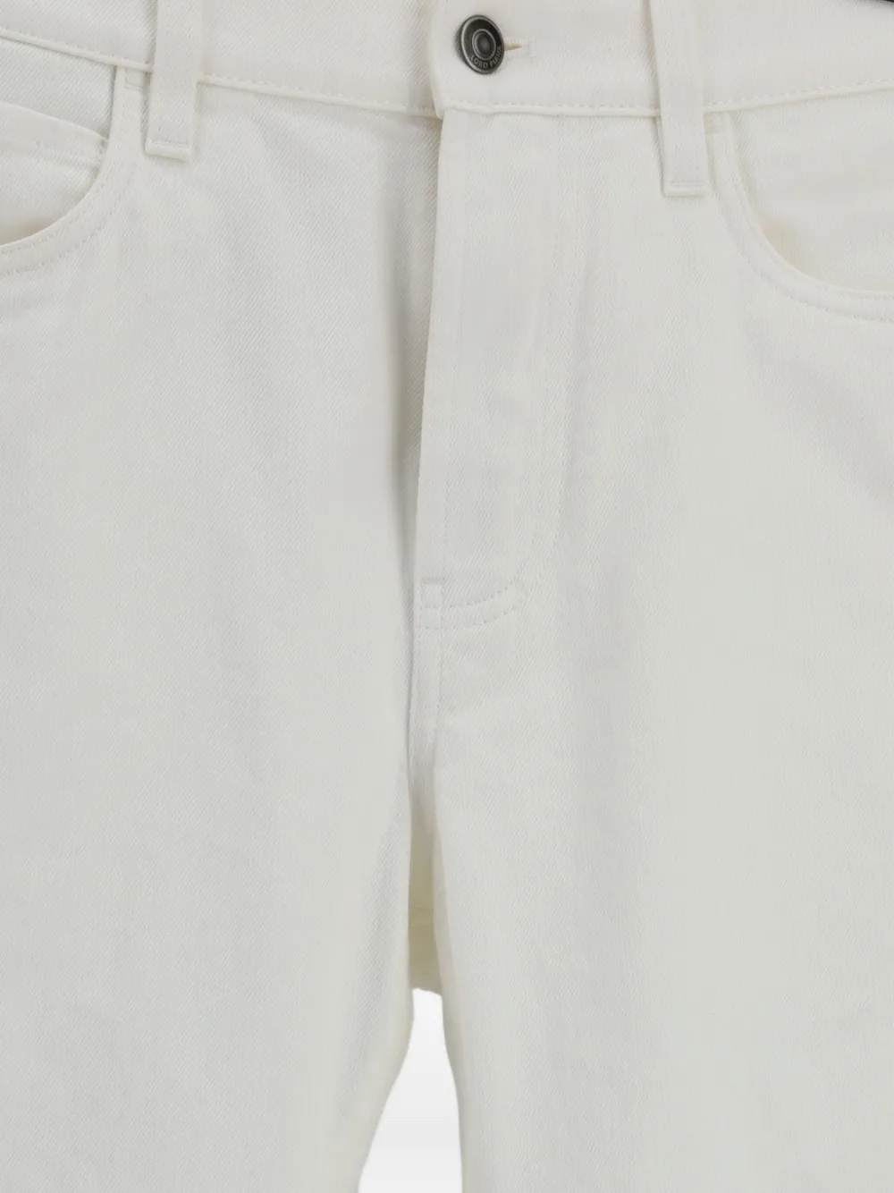 Loro Piana five-pocket leather-appliqué jeans - Wit