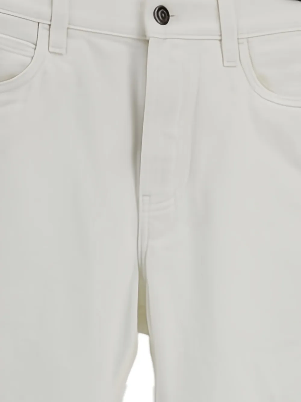 Loro Piana Jeans met vijf zakken en leren applicatie Wit