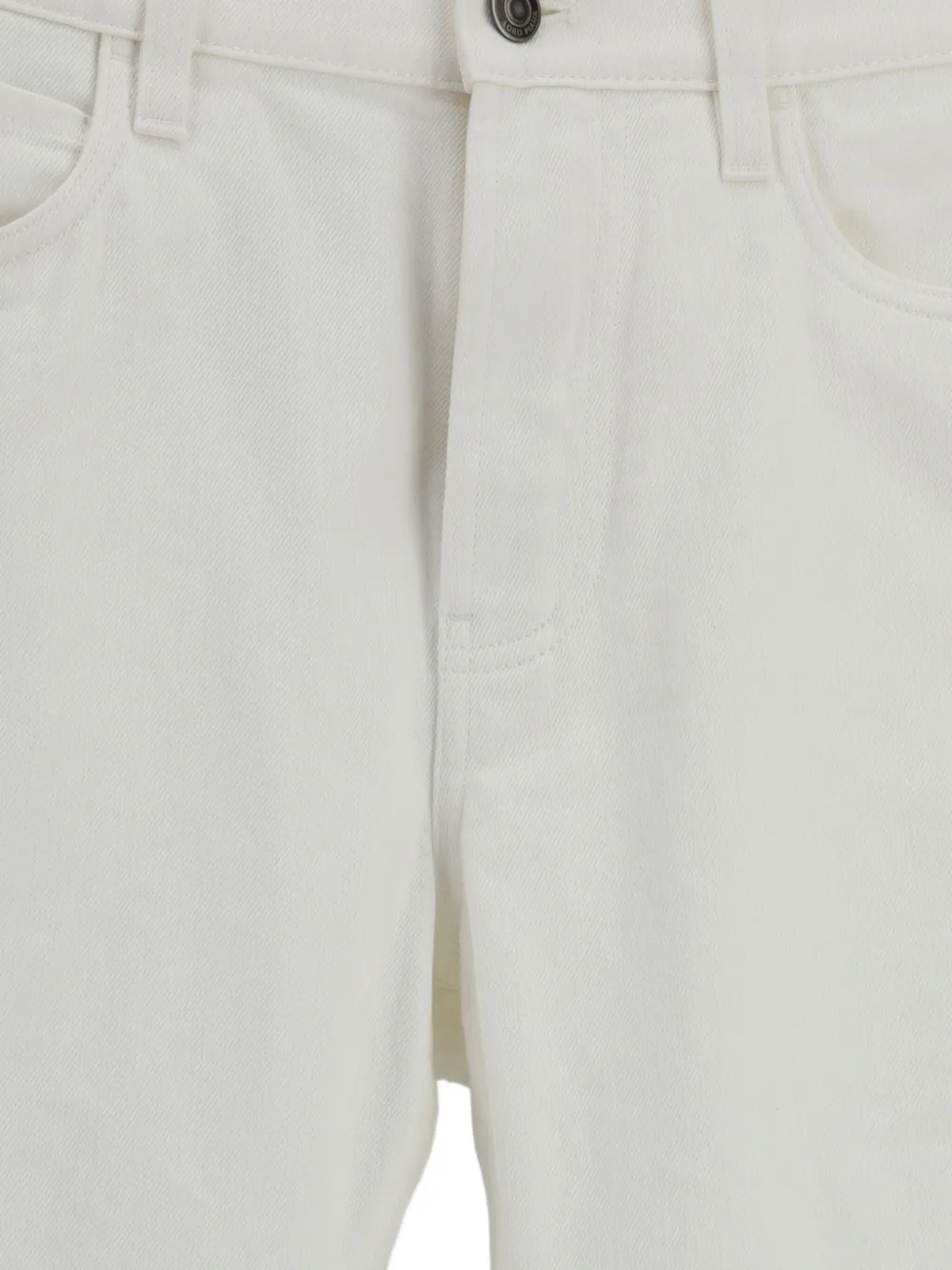 Loro Piana Jeans met vijf zakken en leren applicatie Wit